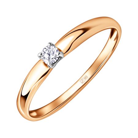 Золотое кольцо с бриллиантом 44990₽