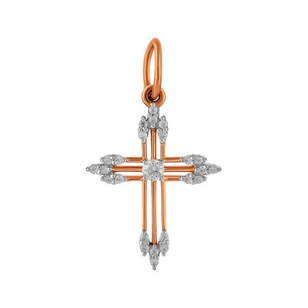Золотая подвеска Крест с фианитами 14490₽