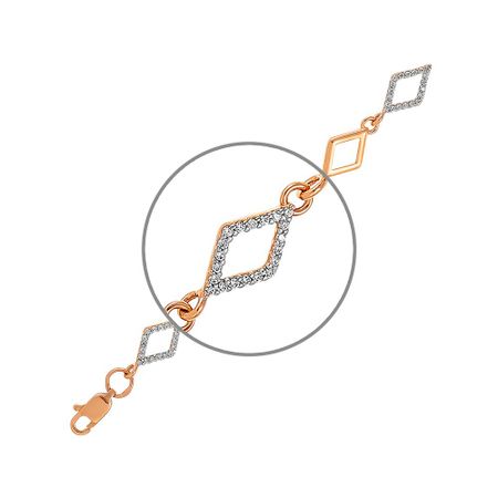 Золотой браслет с фианитами и родированием 50630₽