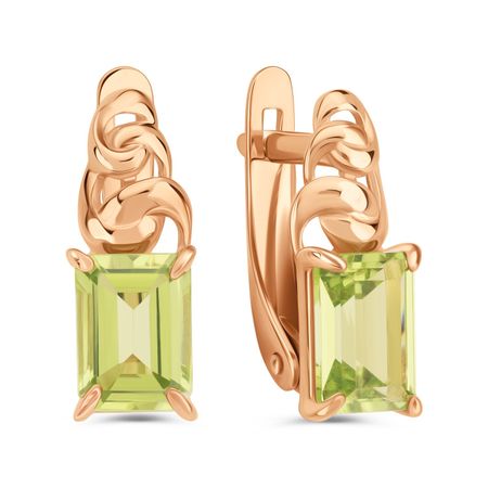 Золотые серьги с хризолитами 37990₽