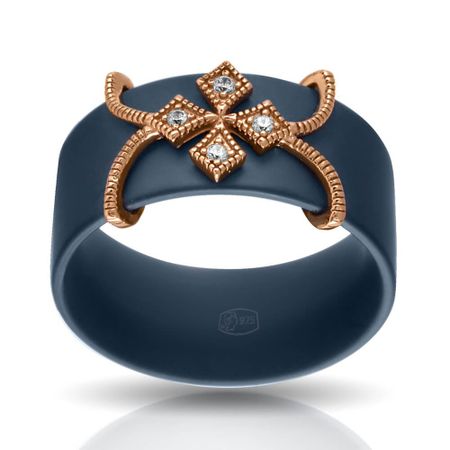 Кольцо из серебра с керамикой и фианитами 1320₽