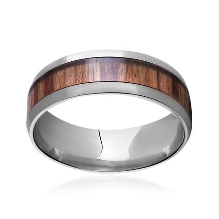 Кольцо из стали с деревом 200₽