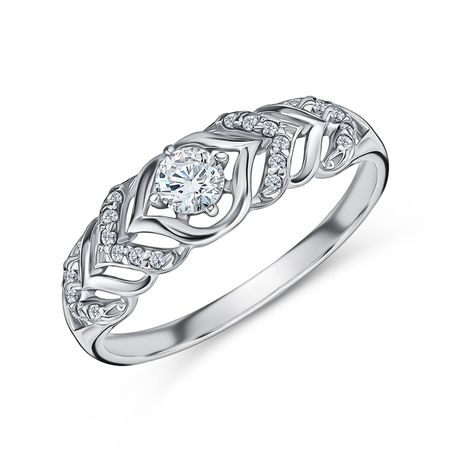 Серебряное кольцо с фианитами 750₽