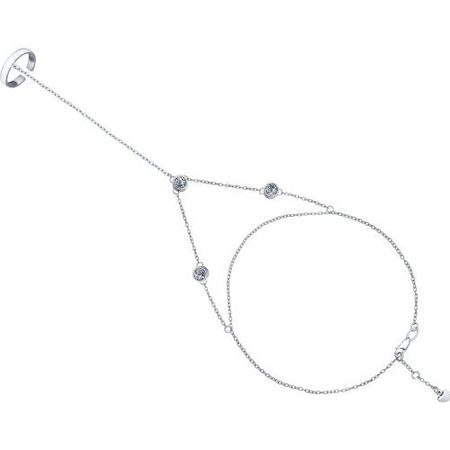 Серебряный браслет с фианитами и родированием р 25-26 670₽