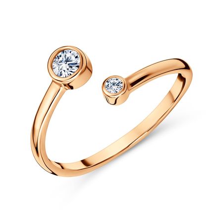 Серебряное кольцо с фианитами и позолотой 249₽