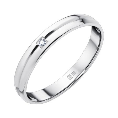 Золотое обручальное кольцо с бриллиантом и родированием 54990₽