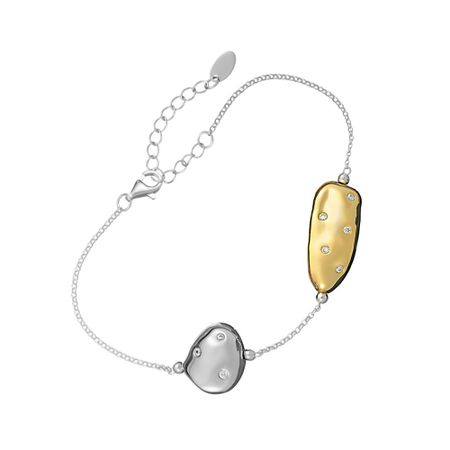 Серебряный браслет с фианитами и позолотой 2500₽