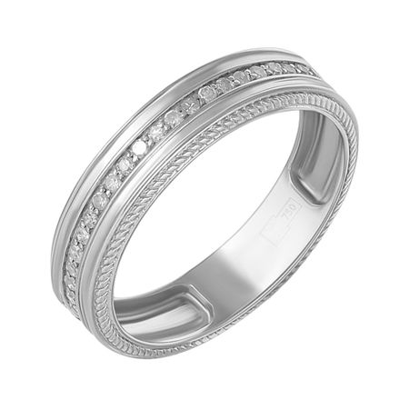 Золотое обручальное кольцо с бриллиантами и родированием 54990₽