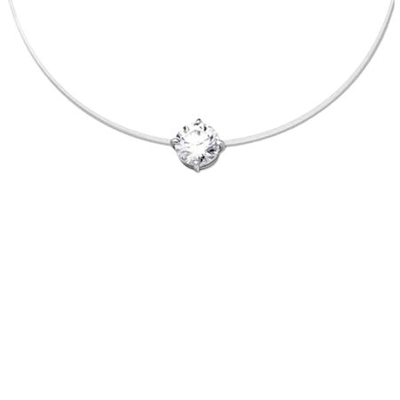 Серебряное колье на леске с фианитом и родированием 990₽