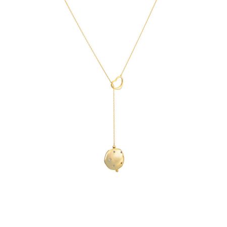 Серебряное колье Сердце с фианитами и позолотой 2890₽