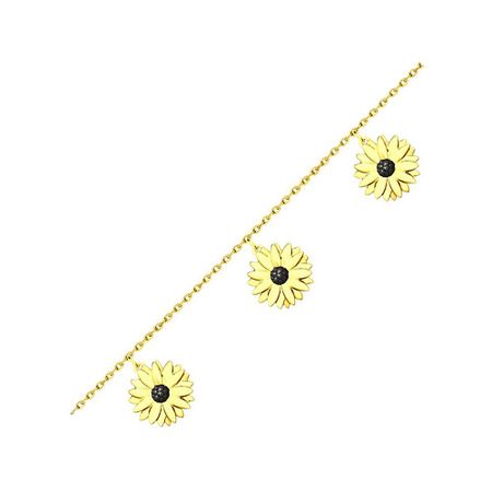 Серебряный браслет Подсолнухи с позолотой 1390₽