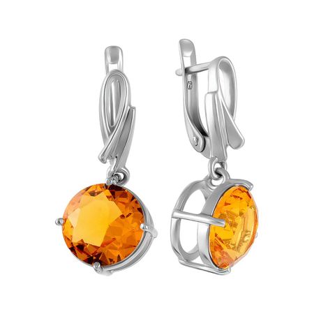 Серьги из серебра с цитринами 4740₽