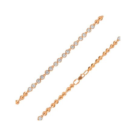 Серебряный браслет с фианитами и позолотой 1180₽