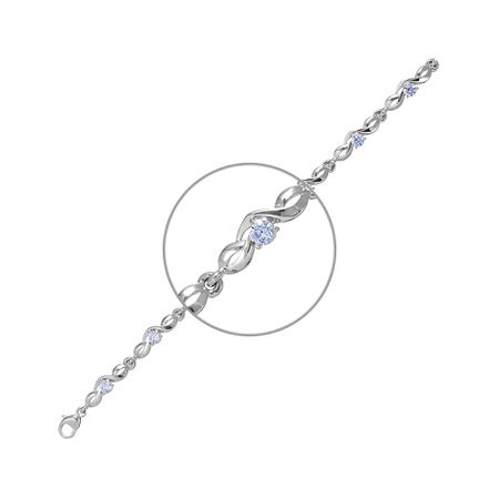 Серебряный браслет с фианитами и родированием 1790₽