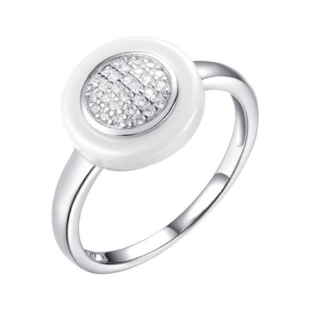 Серебряное кольцо с керамикой и фианитами 1290₽