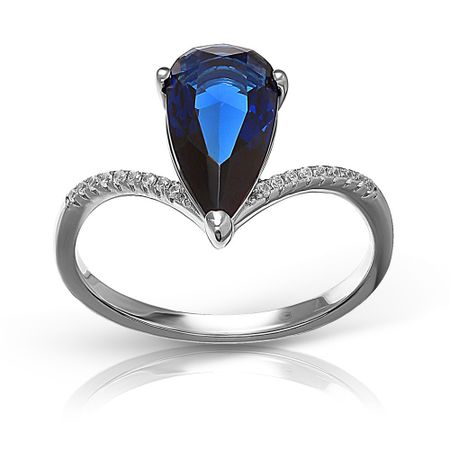 Кольцо из серебра с кварцем и фианитами 1200₽