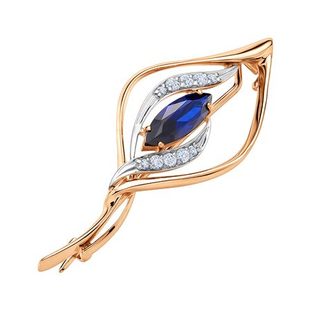 Золотая брошь с сапфиром и бриллиантами 44990₽