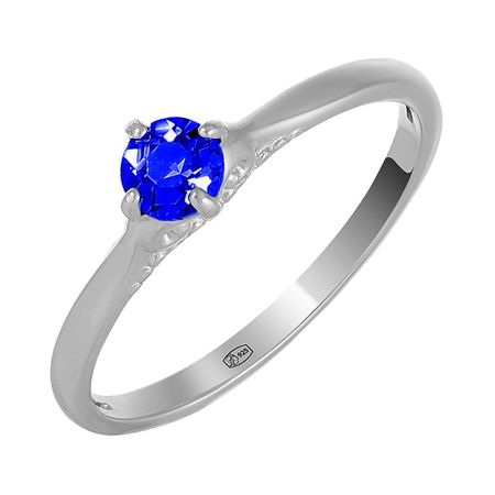 Серебряное кольцо с сапфиром и родированием 590₽