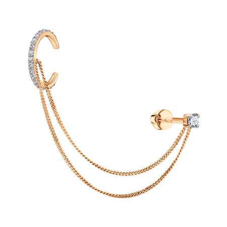 Золотая серьга с фианитами 20990₽