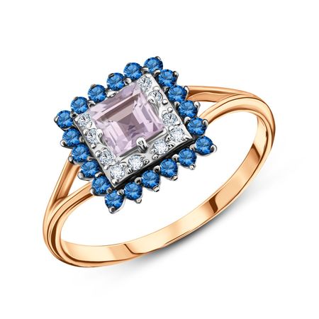 Золотое кольцо с аметистом и фианитами 24990₽
