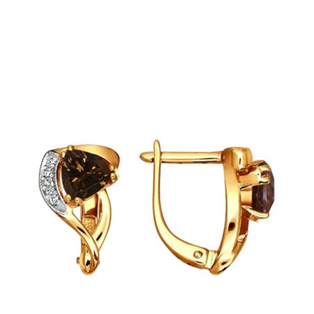 Серьги из золота с раухтопазами и фианитами 57990₽