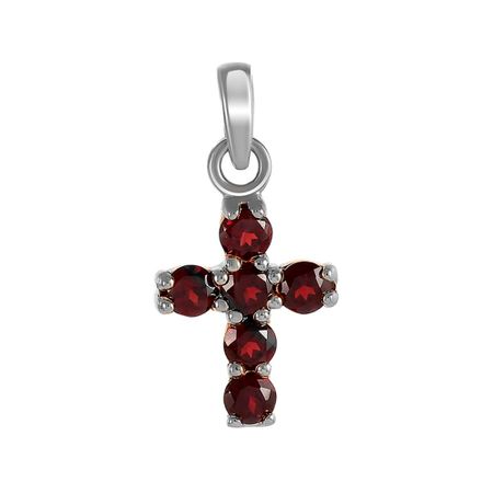 Подвеска-крестик из серебра с гранатом 4820₽