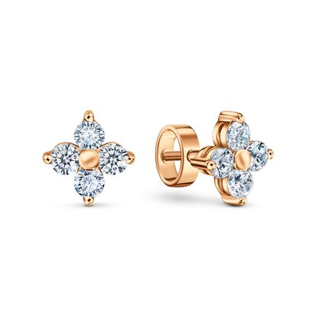 Золотые серьги с фианитами 14990₽