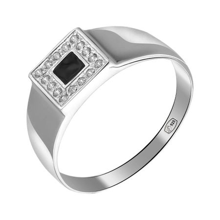 Серебряная печатка с эмалью и фианитами 1800₽