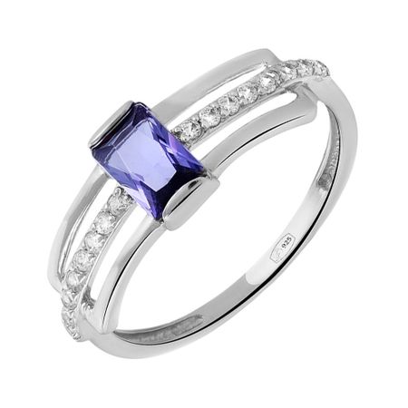 Кольцо из серебра с ювелирным кристаллом и фианитами 890₽