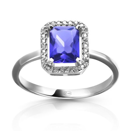 Серебряное кольцо с ювелирным стеклом и фианитами 990₽