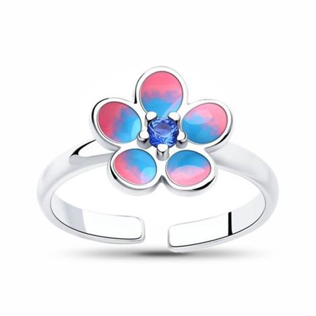 Кольцо SOKOLOV Цветок из серебра с эмалью и фианитом 590₽