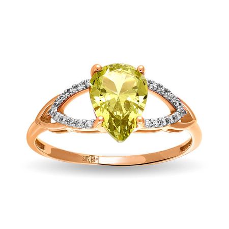 Кольцо TALANT из золота с хризолитом и фианитами 14490₽