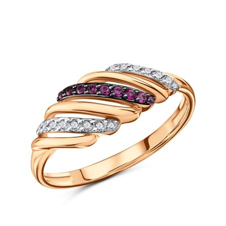 Золотое кольцо с рубинами и бриллиантами 54990₽