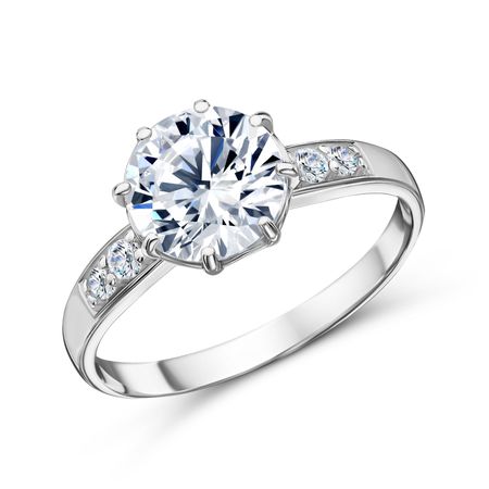 Серебряное кольцо с кристаллом Swarovski и фианитами 1460₽