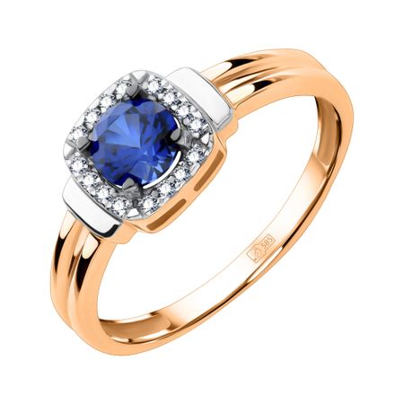 Золотое кольцо с сапфиром и бриллиантами 41990₽