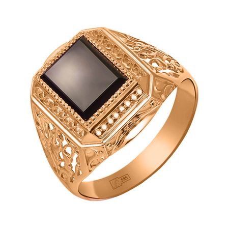 Кольцо-печатка из золота с фианитом 112820₽