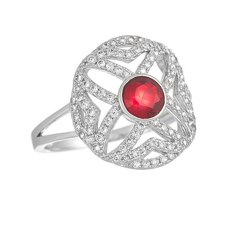 Кольцо из серебра с кварцем и фианитами 1290₽