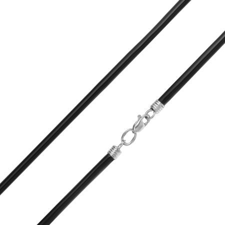 Каучуковый шнурок с серебряным замком и чернением 390₽