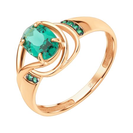 Золотое кольцо с кварцем и фианитами с черным родированием 19990₽