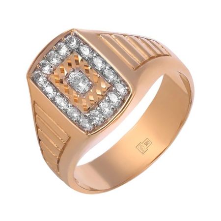 Золотая печатка с фианитами 78470₽