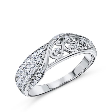 Серебряное кольцо с фианитами 690₽