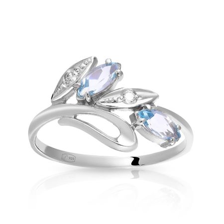 Кольцо из серебра с кварцем и фианитами 790₽