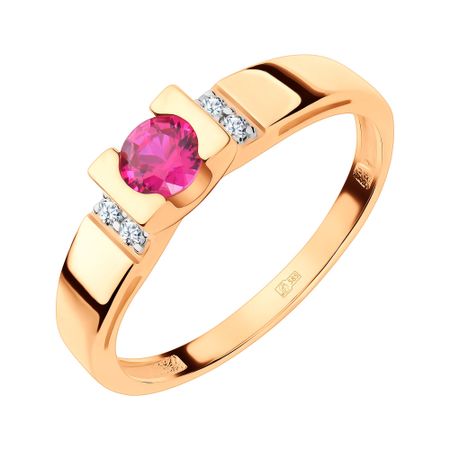 Золотое кольцо с рубином и бриллиантами 28990₽