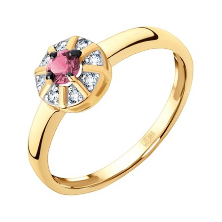 Золотое кольцо с рубином и бриллиантами 32990₽