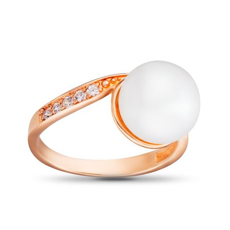 Кольцо из золота с жемчугом и фианитами 38990₽