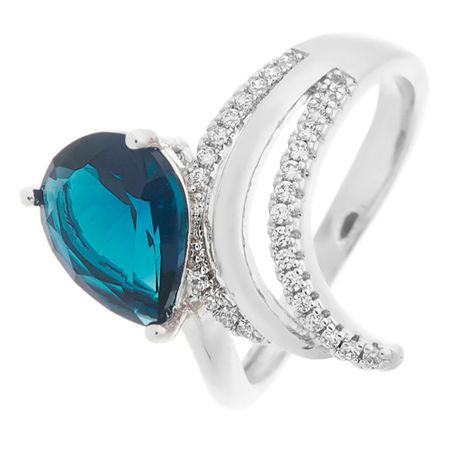 Кольцо из серебра с кварцем и фианитами 1290₽