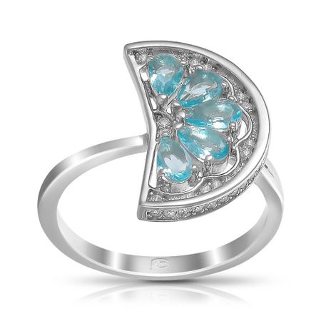 Кольцо из серебра с кварцем и фианитами 1790₽