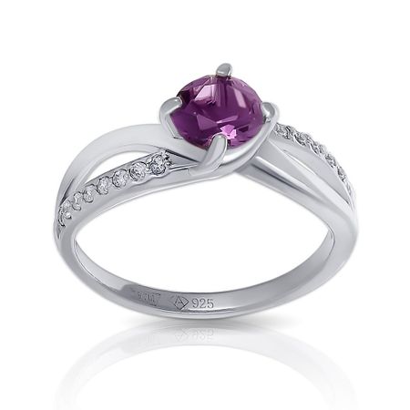 Серебряное кольцо с ювелирным кристаллом и фианитами 600₽