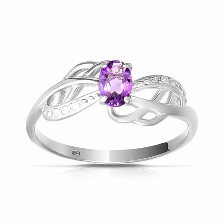 Кольцо из серебра с аметистом и фианитами 890₽