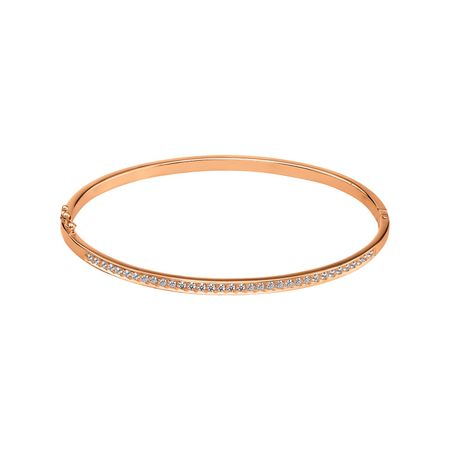 Серебряный жесткий браслет с фианитами и позолотой 2920₽